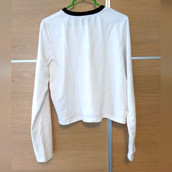 Calvin Klein Jean crop top, white, size L - Picture 2 of 6